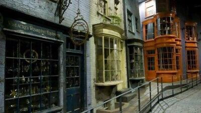 The tour recreates some of the best-known locations in the Harry Potter world, including the wizarding shopping district of London, Diagon Alley. AP Photo