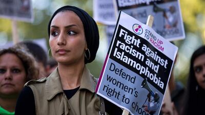 The "Stand up to Racism" outside the French Embassy in London was a response to the burqini ban. Justin Tallis / AFP