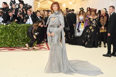 Zendaya dressed a Joan of Arc for the Heavenly Bodies: Fashion & The Catholic Imagination Met Gala in 2018. Getty Images