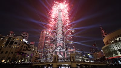 Huge crowds are expected to converge on Dubai's Downtown area to see the Burj Khalifa fireworks. Pawan Singh / The National
