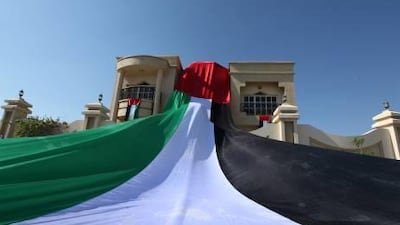 This large UAE flag was unfurled outside a villa in Fujairah.