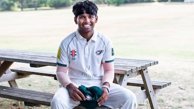 Ethan D'Souza is currently playing as an overseas professional in the Middlesex Premier League in London. Rob Greig for The National