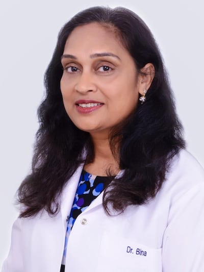 Dr Bina Rabadia, specialist dermatologist at Dubai London Clinic & Speciality Hospital.
