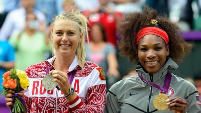 Maria Sharapova after she was thrashed by Serena Williams in the final of the 2012 London Olympics. EPA