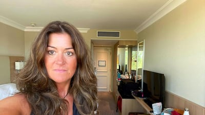 Kathryn Wainwright is in hotel quarantine after flying to the UK from Abu Dhabi. Courtesy Kathryn Wainwright