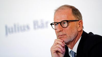 Bernhard Hodler, chief executive of Julius Baer is seeking both organic and inorganic growth opportuniuties for the bank's business. Bloomberg