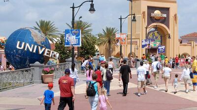 Traffic from Orlando has surged since Emirates began flying the route last year. Above, the Universal Studios Florida theme park in Florida. Phelan M Ebenhack / AP Photo