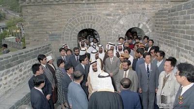 Sheikh Zayed during his visit to China in 1990. Courtesy National Archives