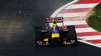 Mark Webber was in control in his Red Bull car across the new Korea International Circuit, Yeongam, yesterday.