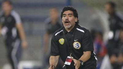 Diego Maradona was the Al Wasl coach for one season. Mike Young / The National