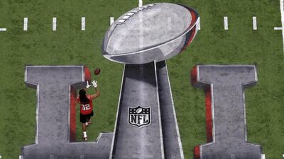 Atlanta Falcons’ Jalen Collins catches a ball before the NFL Super Bowl against the New England Patriot in Houston. Tim Donnelly / AP