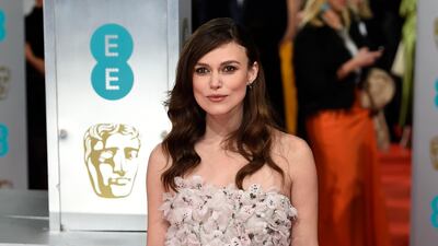 Keira Knightley, wearing Giambattista Valli, arrives at the British Academy Film Awards on February 8, 2015. EPA