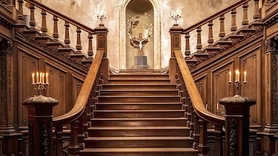 The grand staircase is said to be one of only three of its design in the world - the others are in the Vatican City and at the bottom of the Atlantic Ocean on the Titanic.