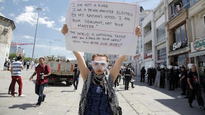 Gezi Park protester, June 2013. Gurcan Ozturk / AFP.