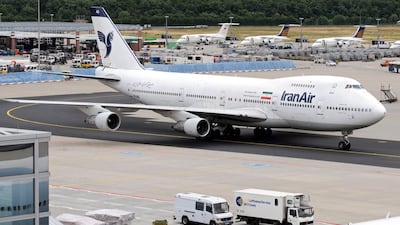 A Boeing 747 jumbo jet of IranAir taxis at Frankfurt airport in 2008. EPA
