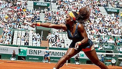 USA's Serena Williams returns to Russia's Svetlana Kuznetsova in Paris. Patrick Kovarik / AFP