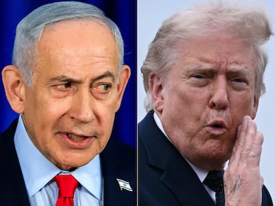 Israeli Prime Minister Benjamin Netanyahu, left, and US President Donald Trump. AFP