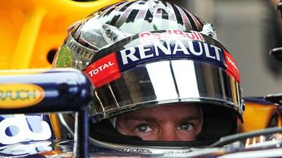 Sebastian Vettel prepares to take to the track during practice for the Abu Dhabi Grand Prix