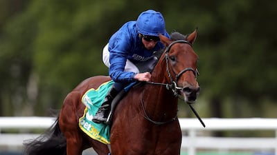 In this July 11, 2020 file photo Master Of The Seas, ridden by jockey William Buick, wins the uperlative Stakes on day three of The Moet and Chandon July Festival at Newmarket Racecourse in Newmarket, England. Getty Images