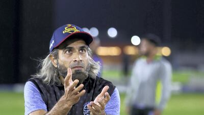 Imran Tahir takes a catch for Interglobe Marine. Chris Whiteoak / The National