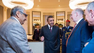 Sheikh Abdullah speaks at the new UAE embassy in London