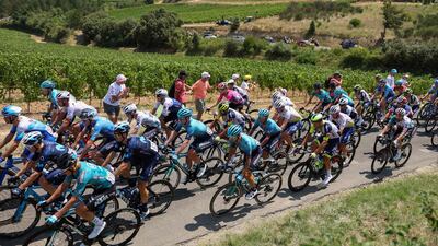 The peloton during Stage 16. AFP