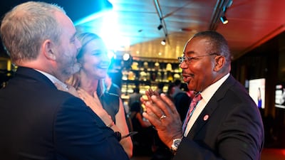 Gregory L Robinson, right, former director of the James Webb Space Telescope Programme, also received an award.