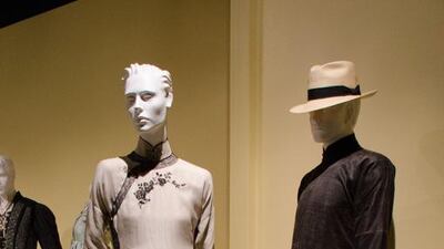 Nominated costumes for “The Grandmaster” by costume designer William Chang Suk Ping are on display. Tonya Wise / Invision / AP