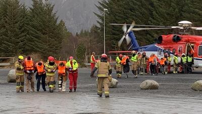 Stranded passenger were rescued by helicopter from the cruise ship Viking Sky. AFP / NTB Scanpix / Odd Roar Lange