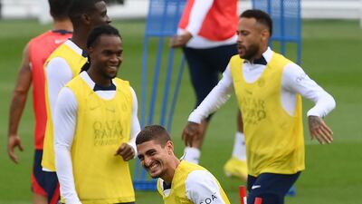 Marco Verratti during PSG's training session. AFP