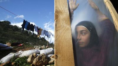 A Syrian refugee at a makeshift settlement in the village of Ketermaya, south of Beirut. Ali Hashisho / Reuters.