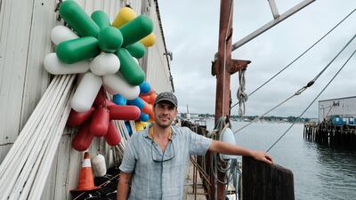 Kelp farmer Matthew Moretti, chief executive of Wild Ocean Aquaculture, on the waterfront in Portland, Maine. Photo: David Millward