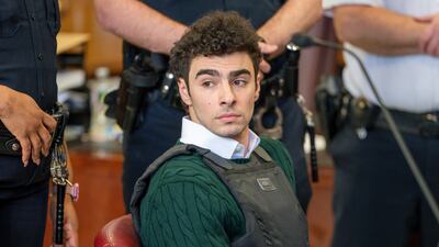 Luigi Mangione, who is accused of shooting UnitedHealthcare CEO Brian Thompson, at a court hearing in New York in February. AP