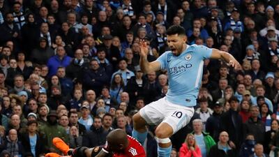 Manchester City's Sergio Aguero, right. Lee Smith / Reuters