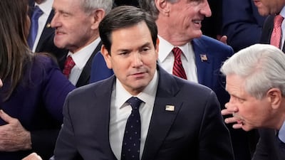 US Secretary of State Marco Rubio attends a joint session of Congress in Washington. AP