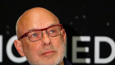 British music producer Brian Eno attends a news conference of the Starmus Festival V in Zurich, Switzerland om June 24, 2019. Reuters