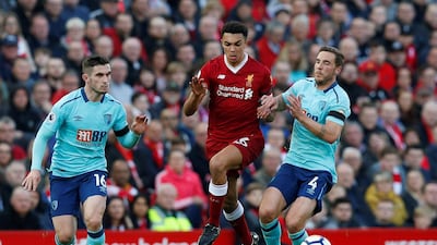 Right-back: Trent Alexander-Arnold (Liverpool) – A brilliant cross set up Mohamed Salah’s 40th goal of the season. The teenager was terrific going forward. Andrew Yates / Reuters
