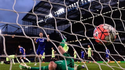 Branislav Ivanovic and Chelsea celebrated Gary Cahill’s goal to make it 3-1 that left Willy Caballero and Manchester City floored en route to a 5-1 victory. Mike Hewitt / Getty Images