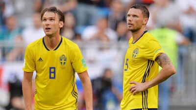 Marcus Berg, right, worked tirelessly during Sweden's World Cup campaign but could not find the back of the net. Peter Powell / EPA