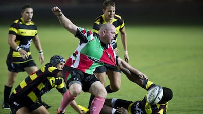 Chris Jones-Griffith competes for Abu Dhabi Harlequins in a UAE Premiership match in October 2013. Antonie Robertson / The National