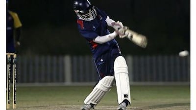 G-Force's Akhilesh Sawant hits the winning run.