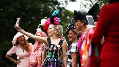 Racegoers during ladies day. Getty
