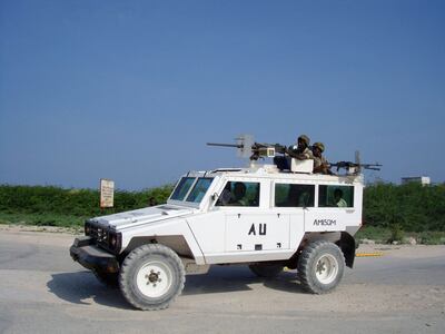 Africa Union peacekeepers man a checkpoint in the Somalian capital of Mogadishu. AFP
