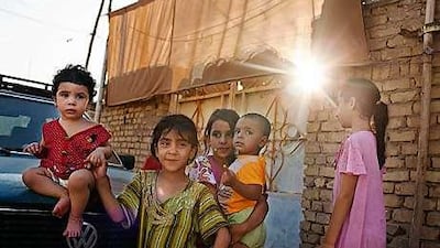 Young members of the Mohammed family in Baghdad's Shakook squatter settlement.