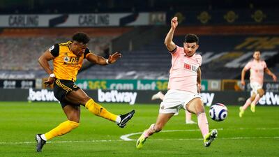 Wolverhampton Wanderers' Adama Traore shoots at goal. Reuters