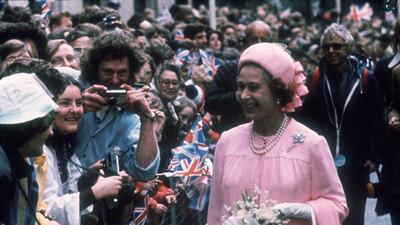 Queen Elizabeth greets the crowds outside St Paul's Cathedral during her Silver Jubilee in 1977. Getty Images