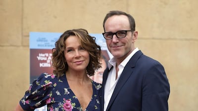 Director and cast member Clark Gregg and his wife actress Jennifer Grey pose at the STARZ Digital premiere of Trust Me sponsored by Sabra Hummus. Mario Anzuoni / Reuters