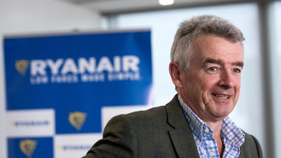 Michael O'Leary, chief executive officer of Ryanair Holdings Plc, reacts during a news conference in London, U.K., on Wednesday, Sept. 12, 2018. O'Leary told the news conference that he won't "roll over" in the face of unreasonable demands, while pledging to work to avoid walkouts wherever possible. Photographer: Chris Ratcliffe/Bloomberg