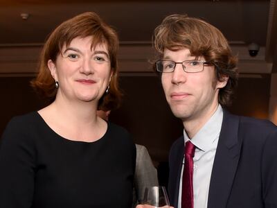 James Forsyth, right, attends The Spectator Parliamentarian Of The Year Awards in London. Getty