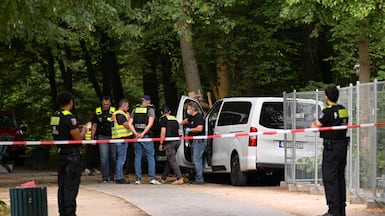 The van that was driven into a crowd near a festival in Berlin. Reuters